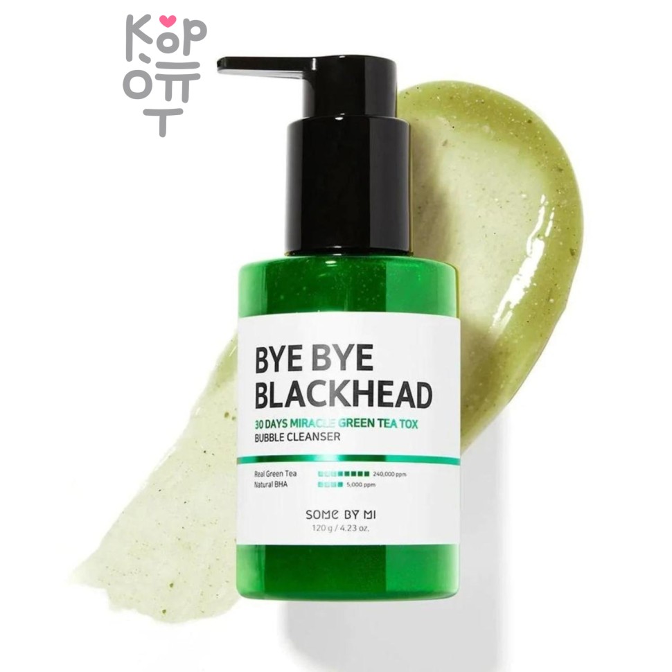 Some By Mi Bye Bye Blackhead 30 Days Miracle Green Tea Tox Bubble Cleanser - Маска - пенка от черных точек 120 гр