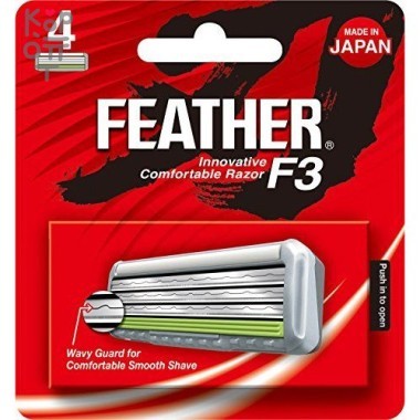 Feather F-System Samrai Edge Сменные кассеты с тройным лезвием (4 штуки, упаковка на английском языке) — Корейские товары для всей семьи(КорОпт)