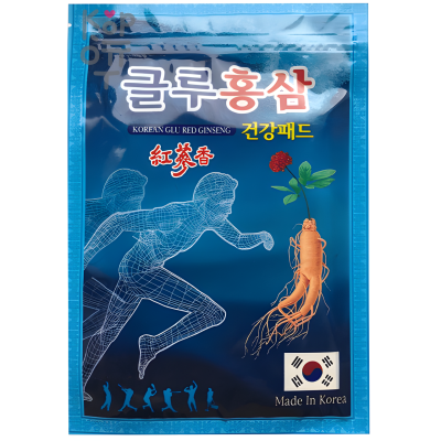 Korean Glu Red Ginseng - Обезболивающий пластырь с красным женьшенем и глюкозамином 1уп(20 шт)