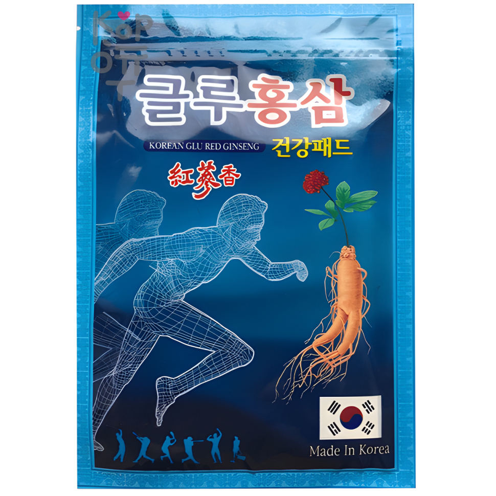 Korean GREENON Glu Red Ginseng - Противовоспалительный пластырь с красным женьшенем 20 листов (93мм-130мм) 