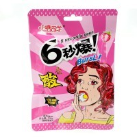 Кислая карамель взрывашка Zhou Fuji 6 seconds Sour Candy - со вкусом Клубники