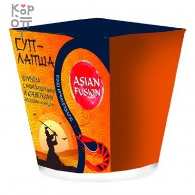 Суп-лапша Фунчоза с морепродуктами, креветкой, овощами и яйцом, Asian Fusion, 73г &mdash; Корейские товары для всей семьи(КорОпт)