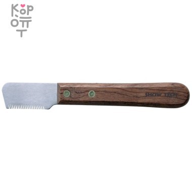 SHOW TECH тримминговочный нож 3260 с деревянной ручкой для шерсти средней жесткости — Корейские товары для всей семьи(КорОпт)