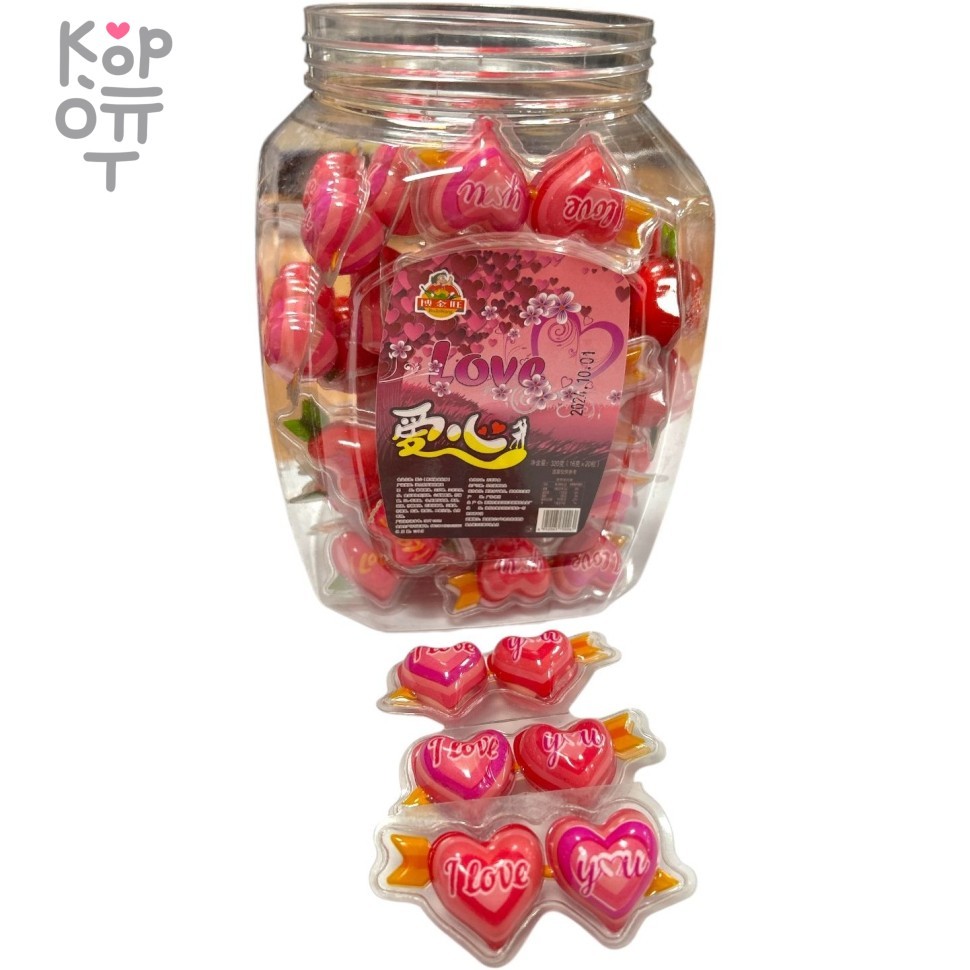 Мармелад Love Fruit Flavor Soft Candy Пара любящих сердец на стреле Амура, купить с доставкой на дом фото 1 — Корейские товары для всей семьи(КорОпт)