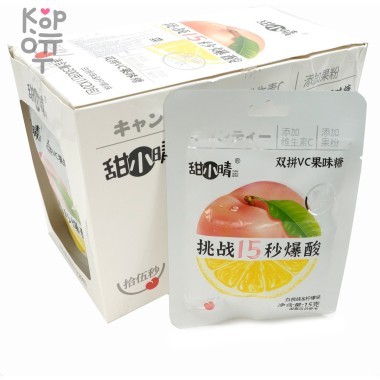 Жевательная конфета Suanliuniu VC Sour Candy - Испытание вкусом, Персик с Лимоном внутри — Корейские товары для всей семьи(КорОпт)