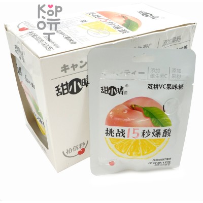Жевательная конфета Suanliuniu VC Sour Candy - Испытание вкусом, Персик с Лимоном внутри