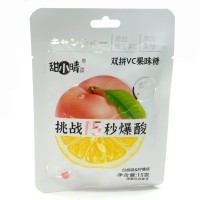 Жевательная конфета Suanliuniu VC Sour Candy - Испытание вкусом, Персик с Лимоном внутри