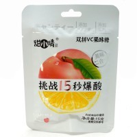 Жевательная конфета Suanliuniu VC Sour Candy - Испытание вкусом, Персик с Лимоном внутри