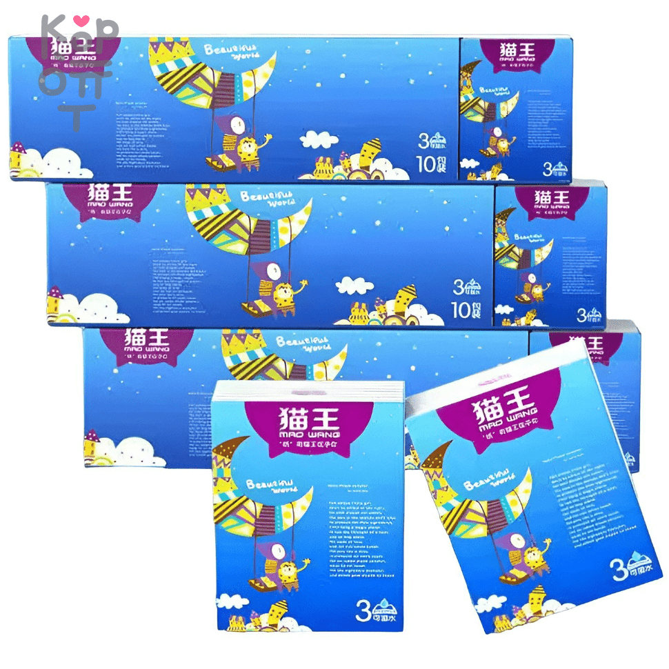 MaowWang Платочки бумажные, носовые 3-х слойные, 8шт., купить с доставкой на дом фото 1 — Корейские товары для всей семьи(КорОпт)