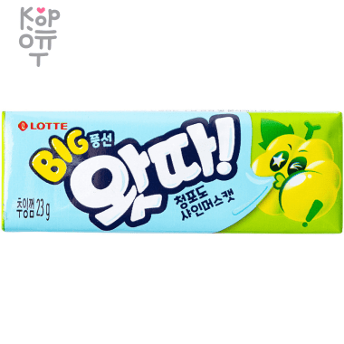 LOTTE WHATTA Big Bubble Gum Green Grape - Жевательная резинка со вкусом Зеленого Винограда, 23гр. — Корейские товары для всей семьи(КорОпт)