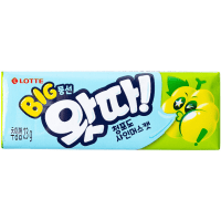 LOTTE WHATTA Big Bubble Gum Green Grape - Жевательная резинка со вкусом Зеленого Винограда, 23гр.
