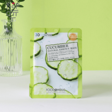 FOODAHOLIC Тканевая 3D маска с натуральным экстрактом огурца 23гр. &mdash; Корейские товары для всей семьи(КорОпт)