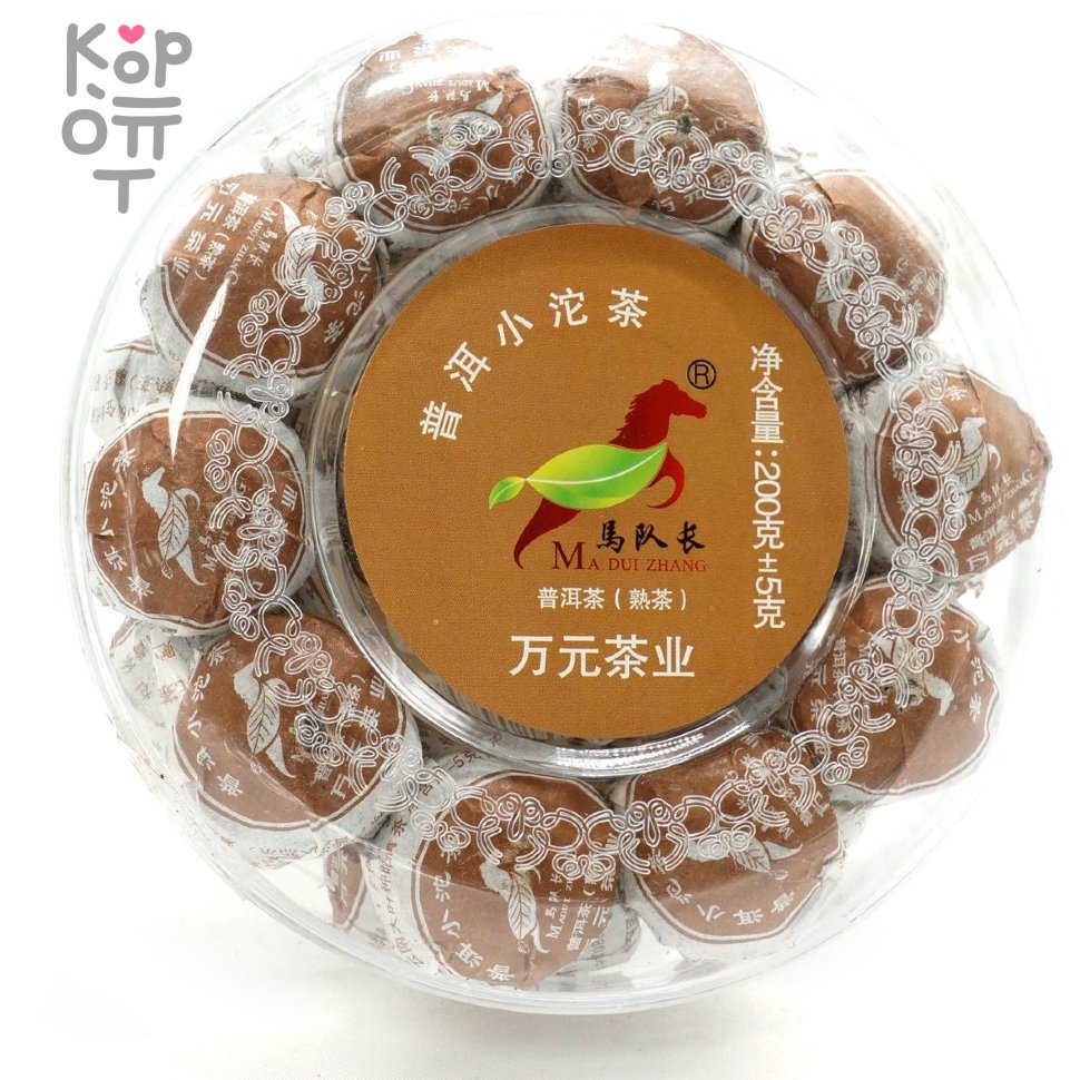 Чай Пуэр с маленькими Пуэриками - Капитан Ма - Зеленый с Хризантемой Туо, 200гр., купить с доставкой на дом фото 1 — Корейские товары для всей семьи(КорОпт)