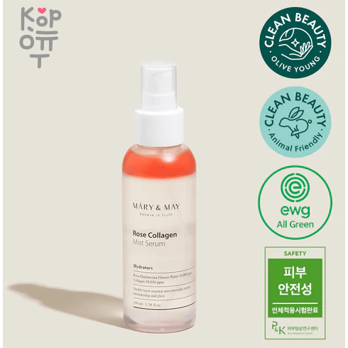 Mary&May Rose Collagen Mist Serum - Сыворотка с розовой водой и коллагеном 100мл., купить с доставкой на дом фото 1 &mdash; Корейские товары для всей семьи(КорОпт)