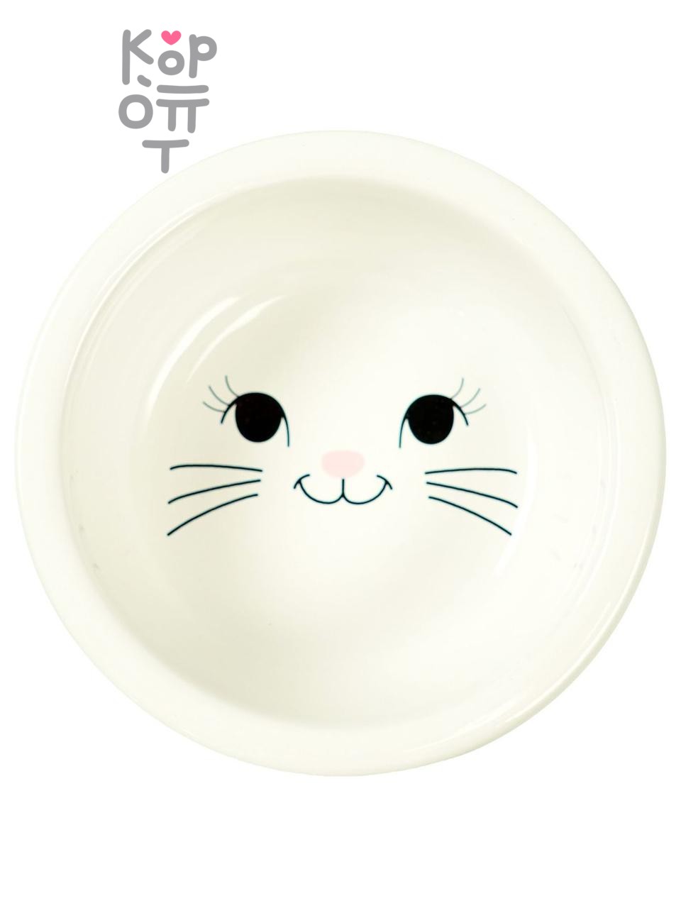 Миска Mr.Kranch Bamboo для кошек керамическая белая на бамбуковой подставке 400мл.