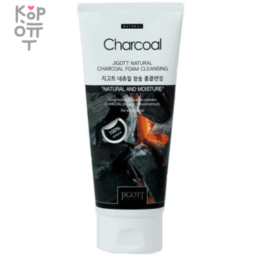 Jigott Natural Charcoal Foam Cleansing - Очищающая пенка с древесным углем 180 мл. — Корейские товары для всей семьи(КорОпт)