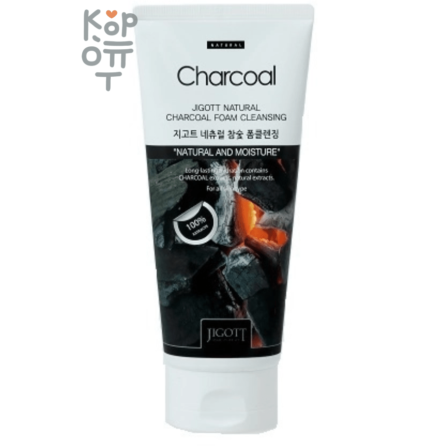 Jigott Natural Charcoal Foam Cleansing - Очищающая пенка с древесным углем 180мл.