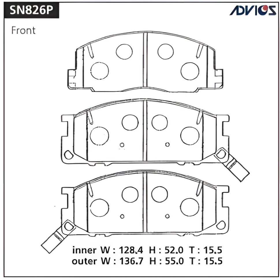 PF-1147 / PF-1218 / PF-1327 / AN239 / AN293 / AN404 / SN826P ADVICS - Тормозные колодки