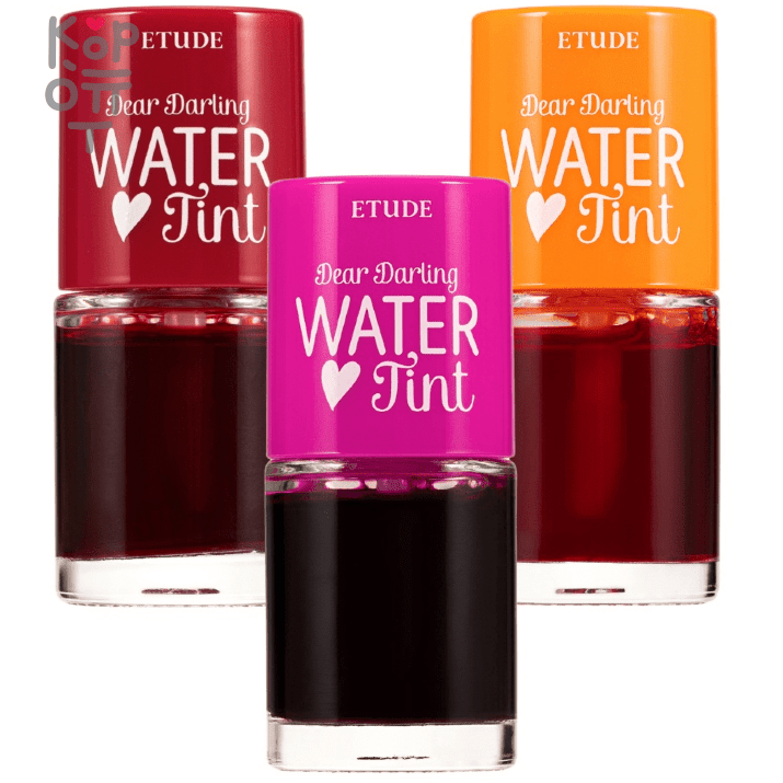 Etude Dear Darling Water Tint - Тинт для губ на водной основе 9гр., купить с доставкой на дом Тинт на водной основе с нежным ягодным ароматом подарит губам небывало стойкий цвет. Натуральные пигменты впитываются в кожу губ и остаются на ней долгое время.