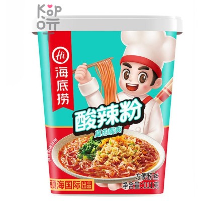 Рисовая лапша быстрого приготовления Haidilao Вегетарианская, острая и кислая, 111гр.