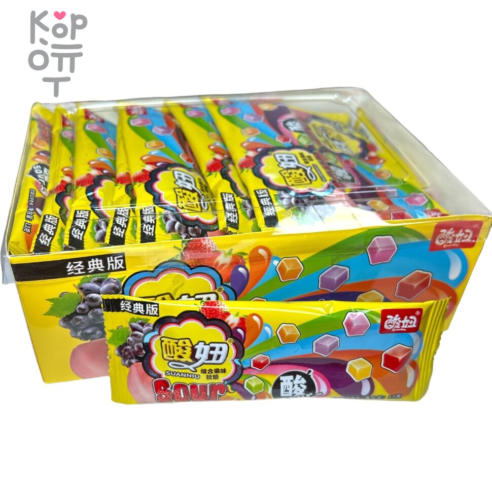 Жевательные конфеты Suanniu Sour Candy Кислятина с фруктовым вкусом