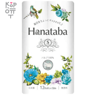 Marutomi Hanataba Ароматизированная Однослойная туалетная бумага, Жасмин, 50м (12 рулонов) — Корейские товары для всей семьи(КорОпт)