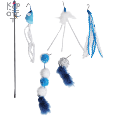 Petpark Игрушка дразнилка для кошек, Космическая 5 сменных наконечников с кошачьей мятой. — Корейские товары для всей семьи(КорОпт)