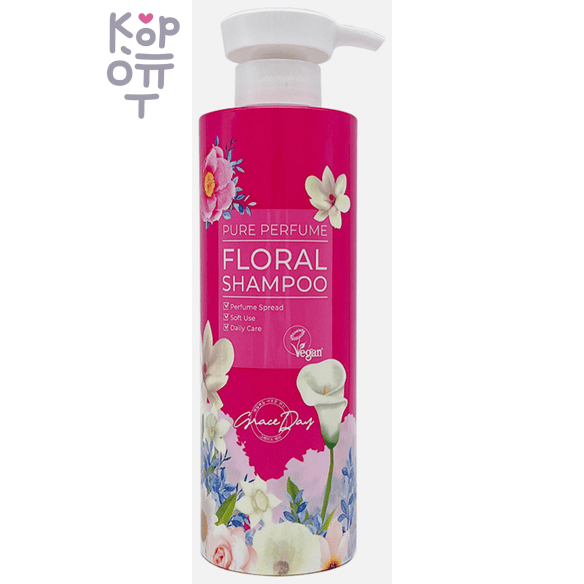 Grace Day Pure Perfume Floral Shampoo - Очищающий шампунь для волос с Цветочным ароматом 500мл.