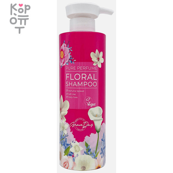 Grace Day Pure Perfume Floral Shampoo - Очищающий шампунь для волос с Цветочным ароматом 500мл., купить с доставкой на дом фото 1 — Корейские товары для всей семьи(КорОпт)