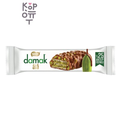 Nestle — Damak Âlâ — Вафельный батончик с фисташковым кремом в молочном шоколаде, 30 г