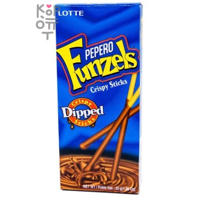 Lotte Pepero Funzels Crispy Sticks - Соломка в шоколадной глазури Фанзелс 30гр.