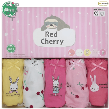V KIDS Трусики для девочек Red Cherry, упаковка 5шт., Ю.Корея.  — Корейские товары для всей семьи(КорОпт)