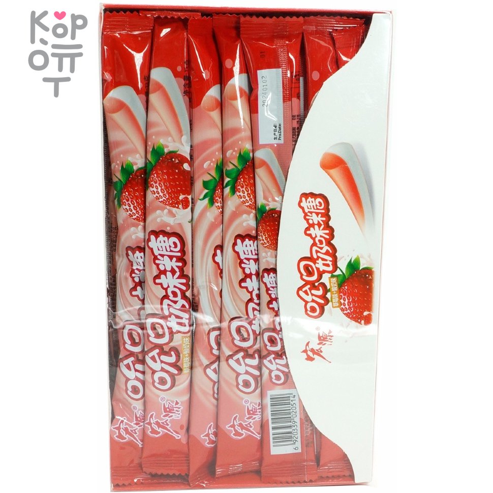 Жевательная конфета тянучка GuangDong Foods Yogurt Помадка со вкусом Клубники и йогурта, купить с доставкой на дом фото 1 &mdash; Корейские товары для всей семьи(КорОпт)