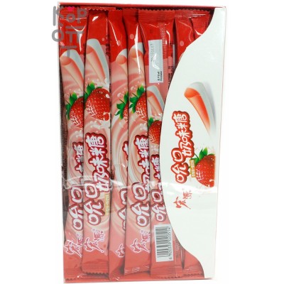 Жевательная конфета тянучка GuangDong Foods Yogurt Помадка со вкусом Клубники и йогурта