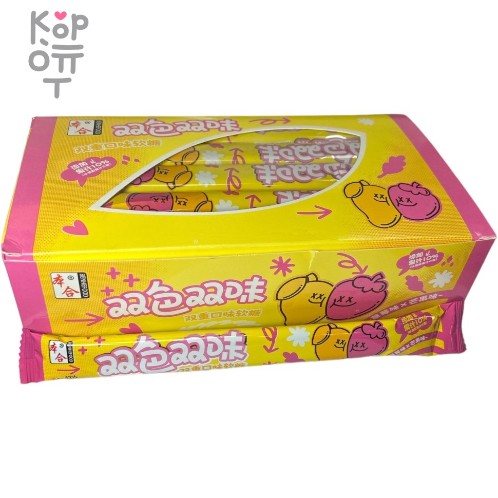 Жевательные конфеты Benhefood Candy Фруктовая любовь со вкусом Манго и Клубники, купить с доставкой на дом фото 1 &mdash; Корейские товары для всей семьи(КорОпт)