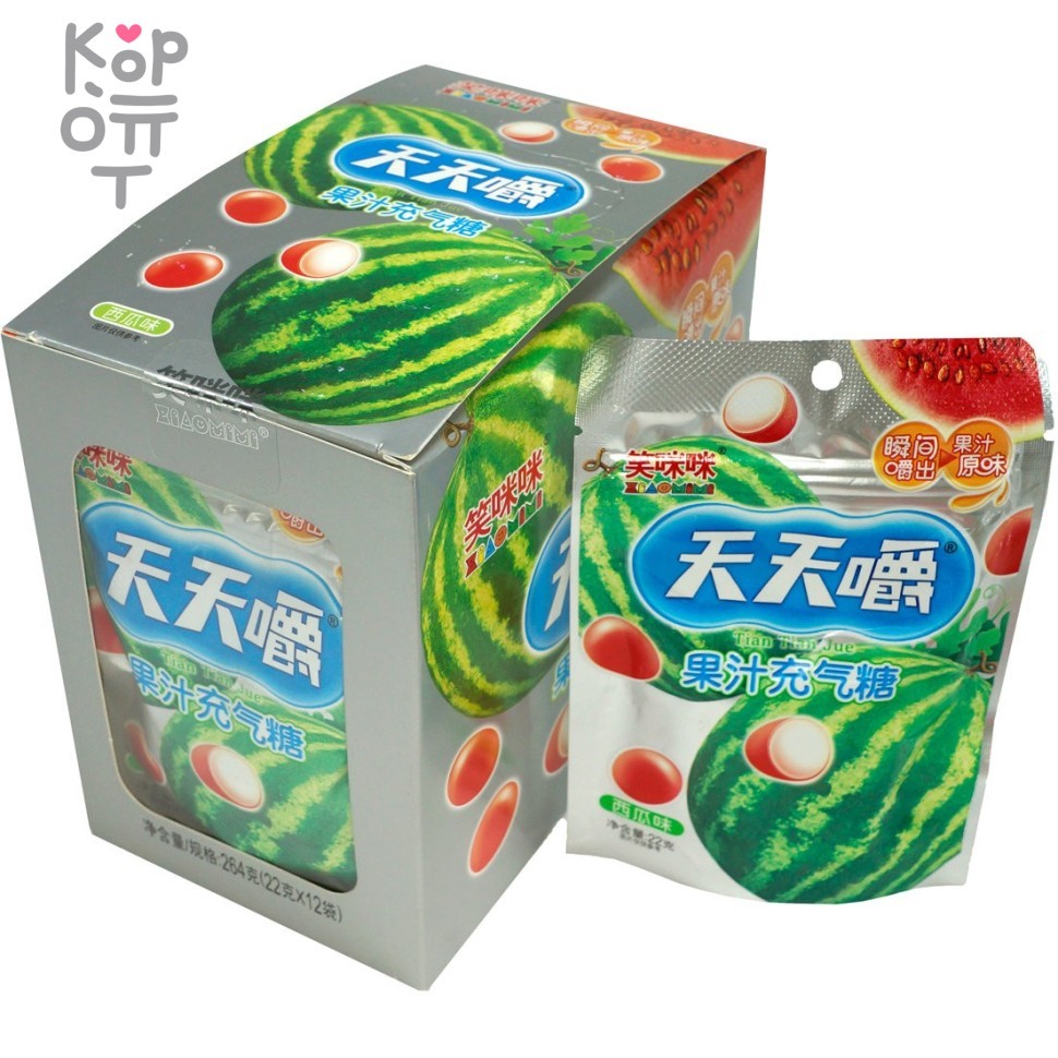 Драже XiaoMiMi с фруктовым соком и вкусом Арбуза, купить с доставкой на дом фото 1 — Корейские товары для всей семьи(КорОпт)
