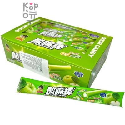 Жевательная конфета тянучка Suan Foods Yogurt Кислая помадка с витамином С, со вкусом и соком Яблока