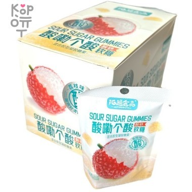 Мармелад Huito Sour Sugar Gummies с натуральным вкусом Личи и кислым сахаром — Корейские товары для всей семьи(КорОпт)