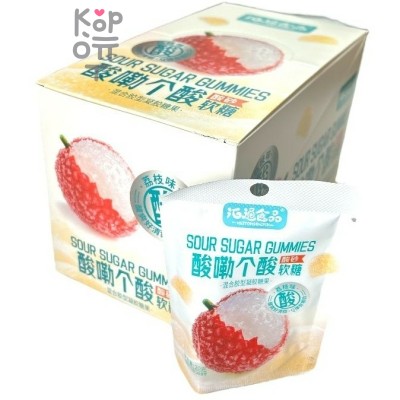 Мармелад Huito Sour Sugar Gummies с натуральным вкусом Личи и кислым сахаром