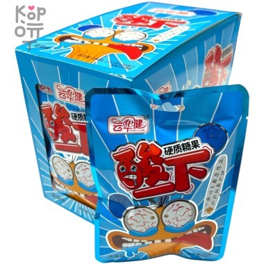 Кислая леденцовая карамель Yun Candy - Жутко кислые конфеты Глаза на выкат, со вкусом Голубики — Корейские товары для всей семьи(КорОпт)