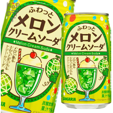 Sangaria Melon Cream Soda Flavour - Напиток безалкогольный газированный со вкусом Дыни 350мл. — Корейские товары для всей семьи(КорОпт)