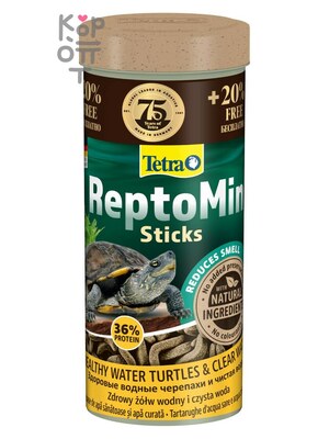 Tetra ReptoMin корм в виде палочек для водных черепах 250+ 50мл. в подарок