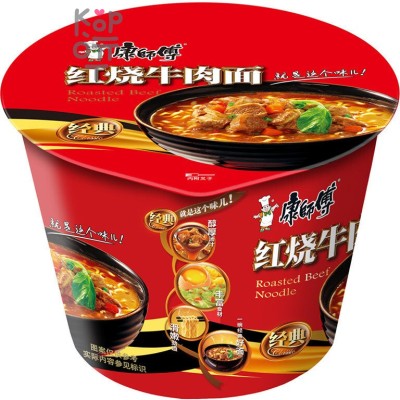 Лапша быстрого приготовления Kang Shi Fu Roasted Beef Noodle с тушеной говядиной, 122гр.