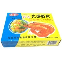 Даляньские цветные чипсы Prawn Crackers с Бохайскими креветками, нежареные с оригинальным вкусом Sheng He, 150гр.