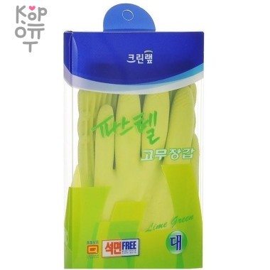 Clean Wrap Clean Pastel Latex Glow - Удлиненные перчатки из натурального латекса с внутренним покрытием, зеленые, размер M — Корейские товары для всей семьи(КорОпт)