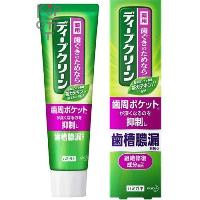 KAO Deep Clean medicated toothpaste - Лечебная зубная паста с освежающим вкусом зеленого чая с мятой, 100гр.