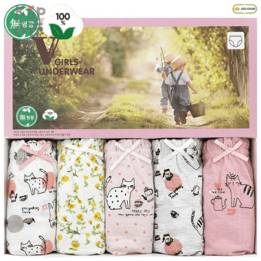 V KIDS Трусики для девочек Tea Time, упаковка 5шт., Ю.Корея.  — Корейские товары для всей семьи(КорОпт)