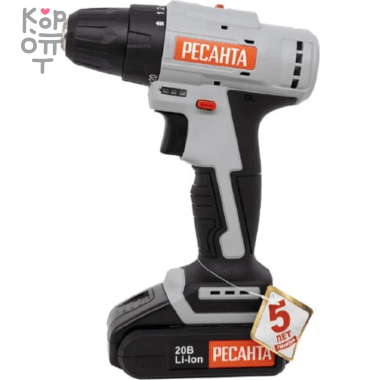 Аккумуляторная дрель-шуруповерт Ресанта ДА-20-2ЛК-Б — Корейские товары для всей семьи(КорОпт)