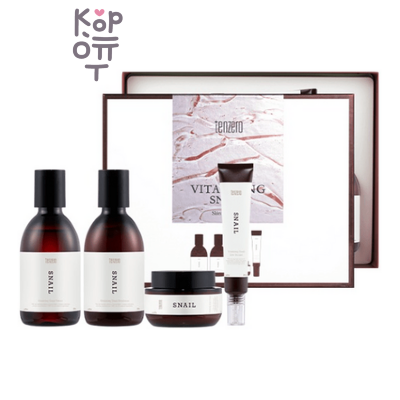 Tenzero Vitalizing Snail Skin Care 4set - Антивозрастной набор для лица с Муцином Улитки