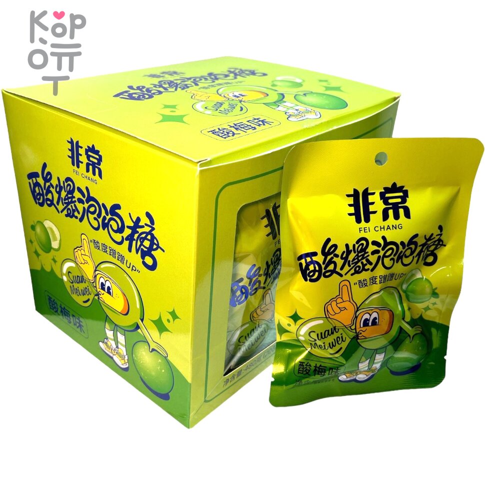 Кислая жевательная резинка Fei Chang со вкусом Сливы, купить с доставкой на дом фото 1 — Корейские товары для всей семьи(КорОпт)